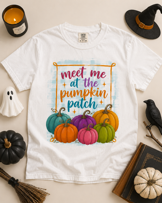 Meet Me At The Pumpkin Patch Graphic Comfort Color T-Shirt