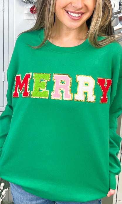 Merry Ideal Chenille Christmas Graphic Sweatshirt