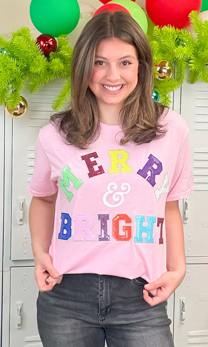 Merry and Bright Sequin Graphic T-Shirt
