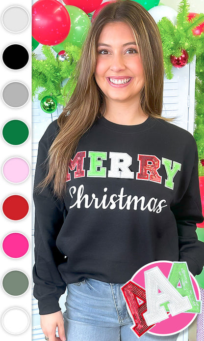 Merry Christmas Sequin Graphic Sweatshirt