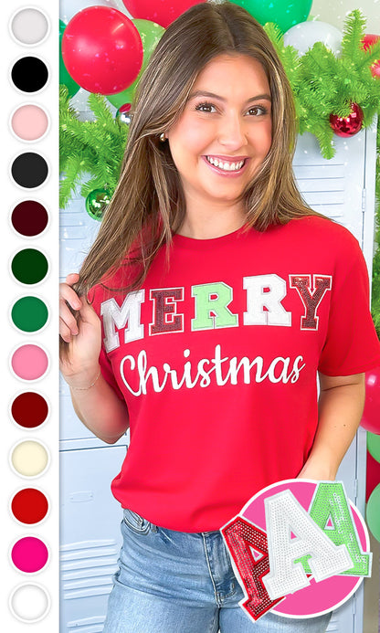 Merry Christmas Sequin Graphic T-Shirt
