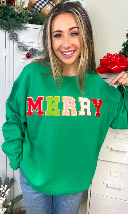Merry Ideal Chenille Christmas Graphic Sweatshirt