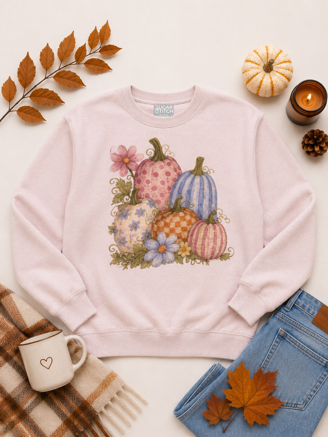 Mixed Pumpkin Fall Graphic Nantucket Sweatshirt