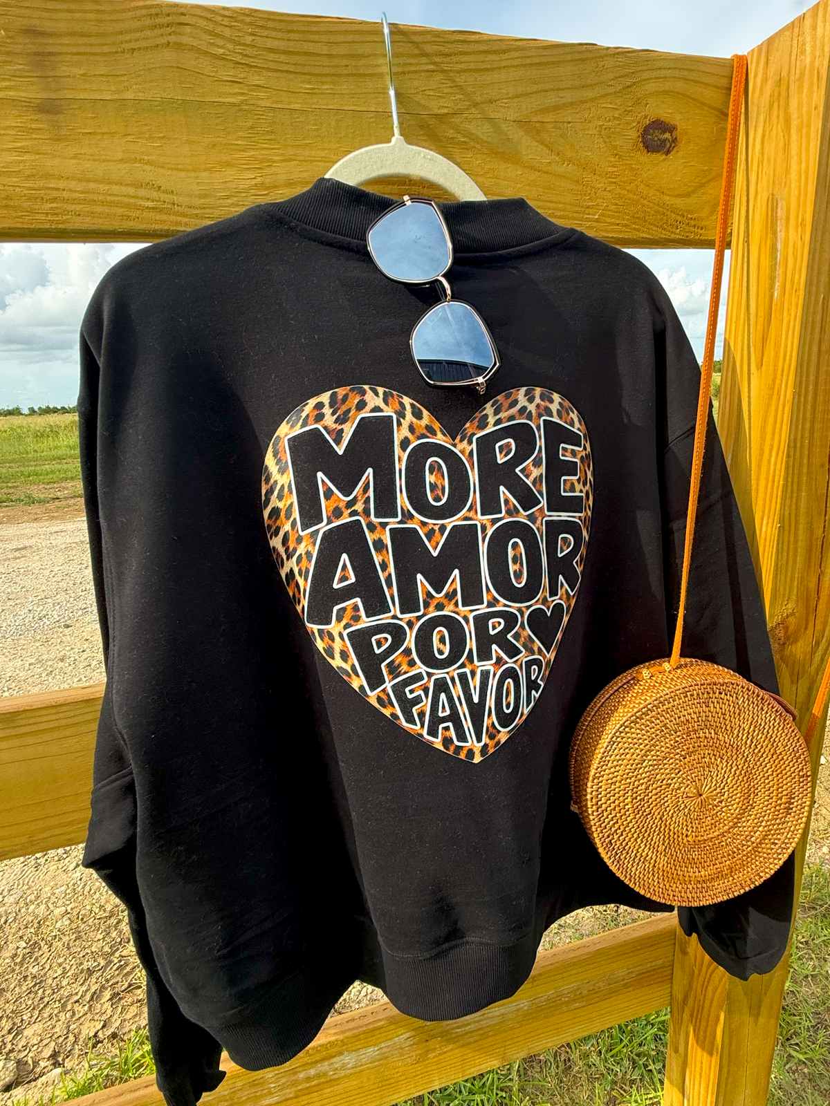 More Amor Heart Graphic Varsity V-Neck Shirt