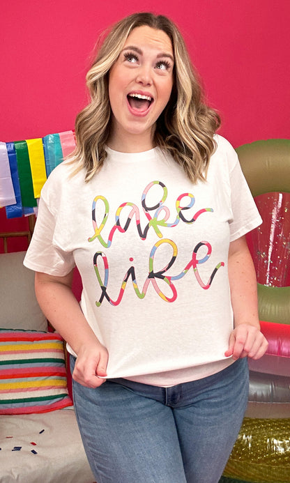 Multi-Colors Lake Vibes Graphic T-Shirt