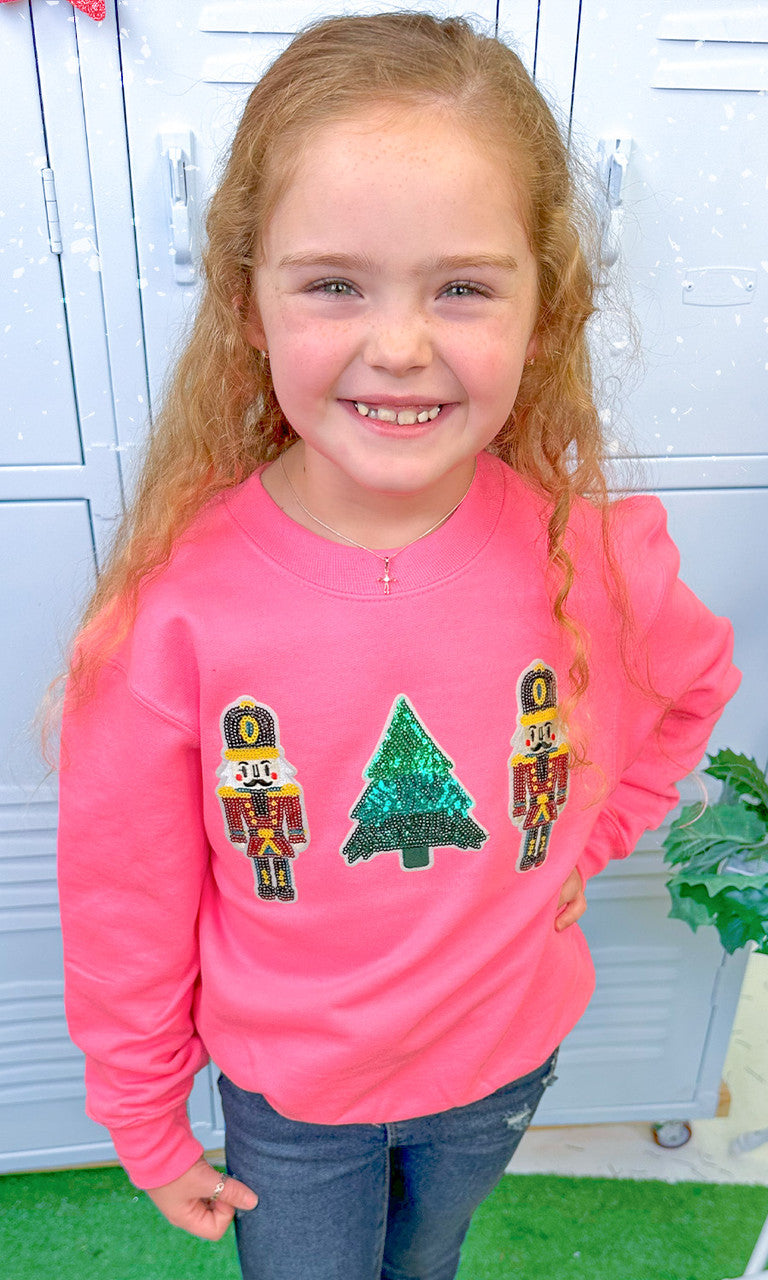 Nutcracker Sparkle Sequin Youth Graphic Sweatshirt