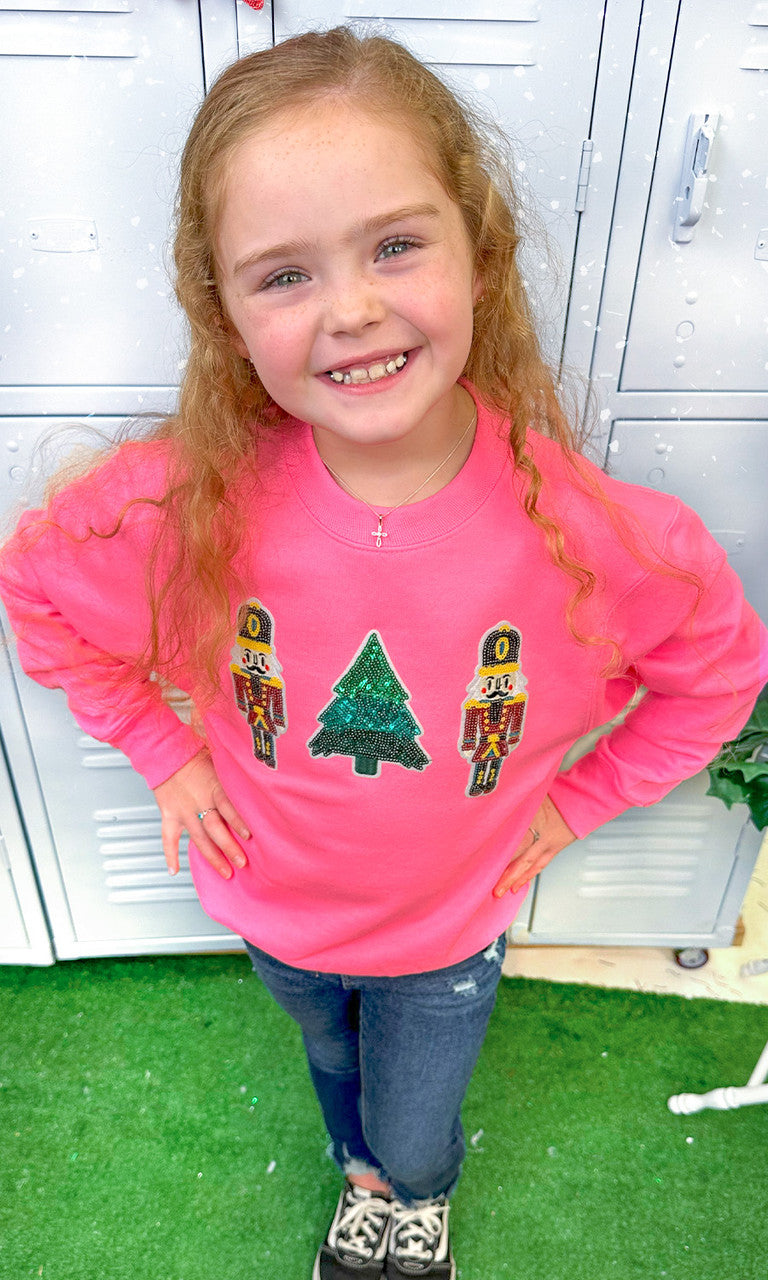 Nutcracker Sparkle Sequin Youth Graphic Sweatshirt