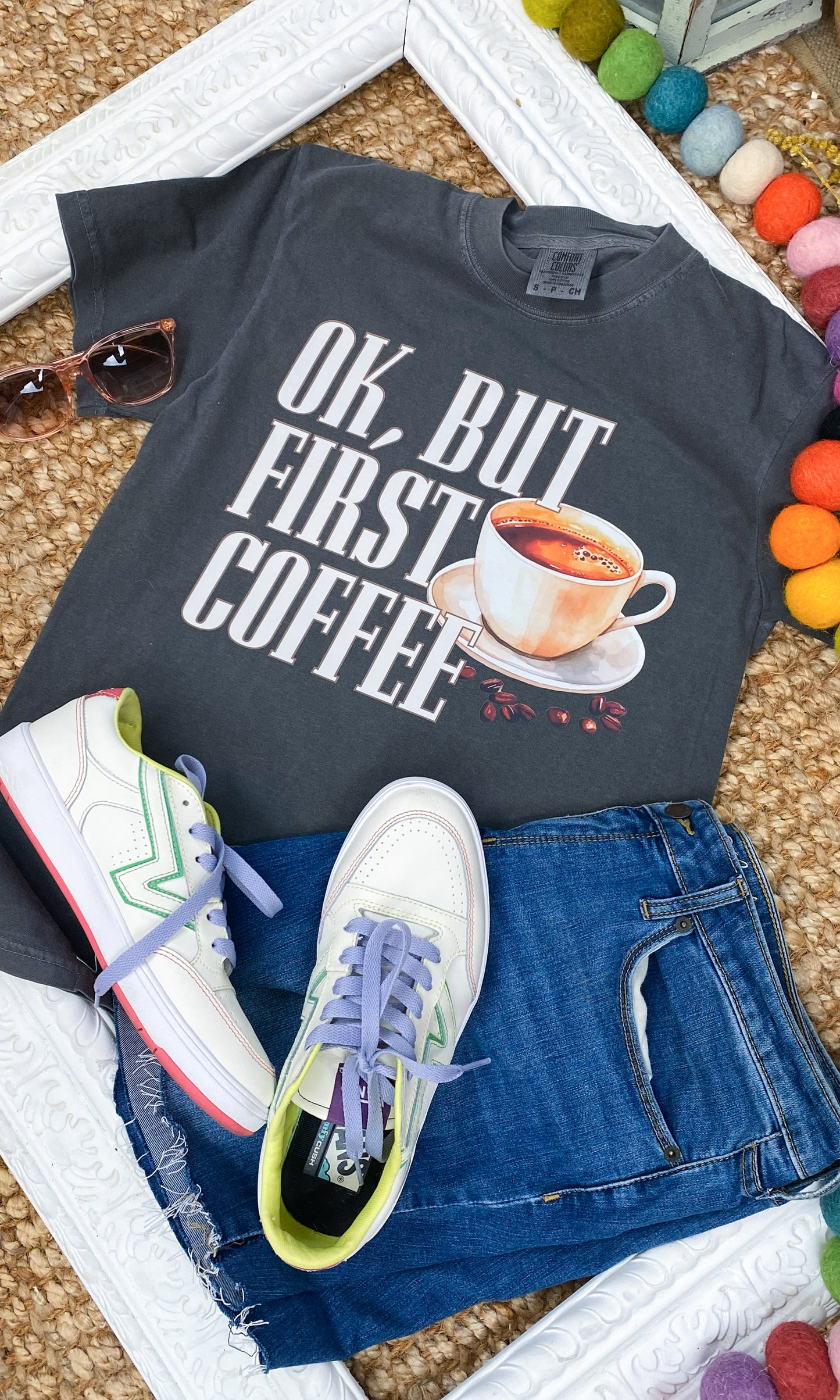 Ok, But First Coffee Comfort Color Graphic T-Shirt