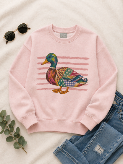 Patchwork Duck Graphic Nantucket Sweatshirt
