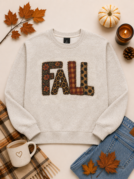Patchwork Fall Graphic Nantucket Sweatshirt
