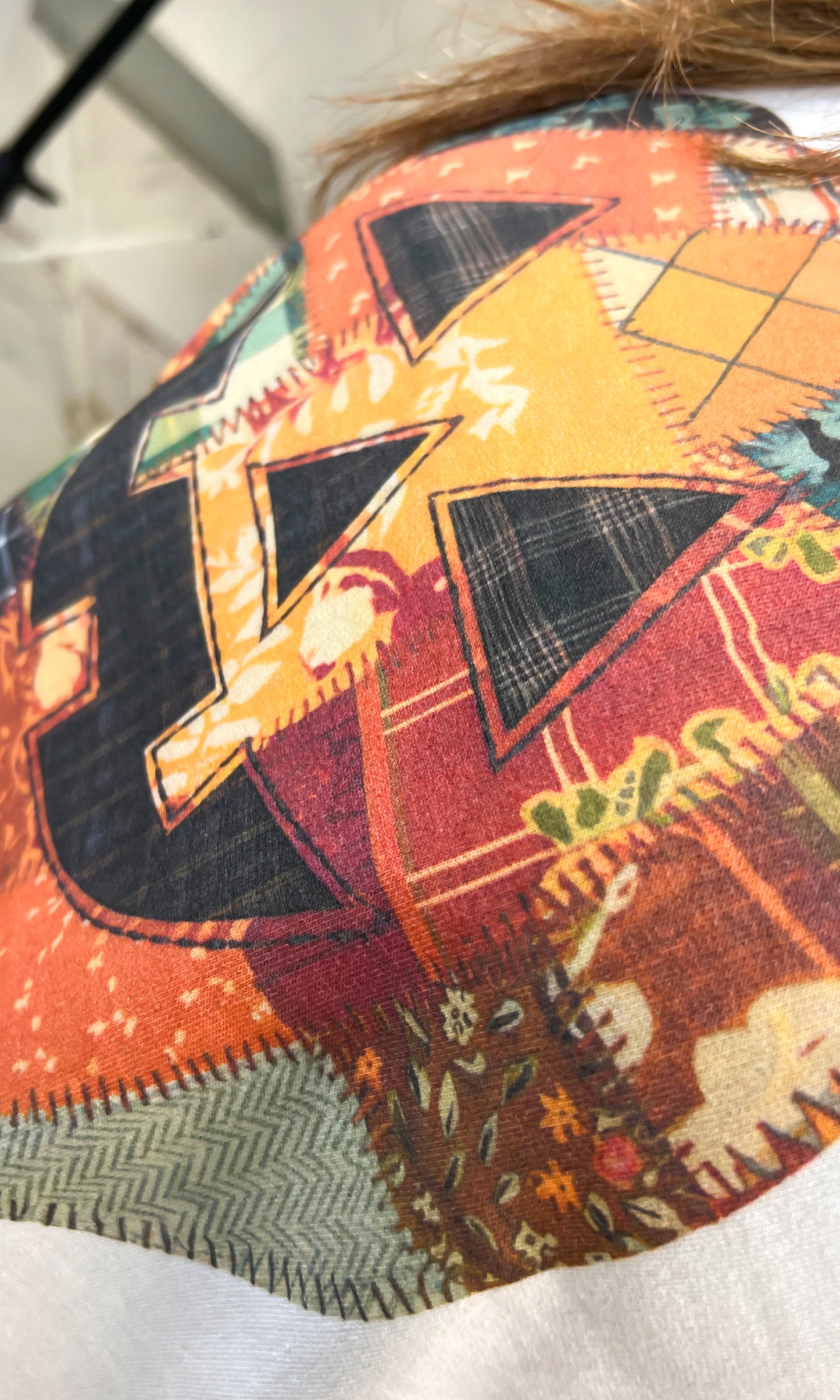 Patchwork Pumpkin Halloween Edgy Graphic Shirt