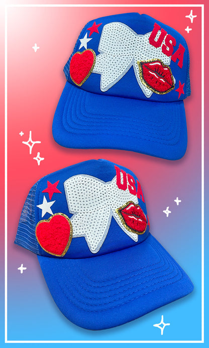 Patriotic Star Patch Trucker Hat