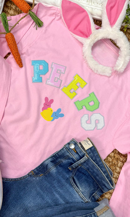 Peeps Sequin Easter Graphic Long Sleeve T-Shirt
