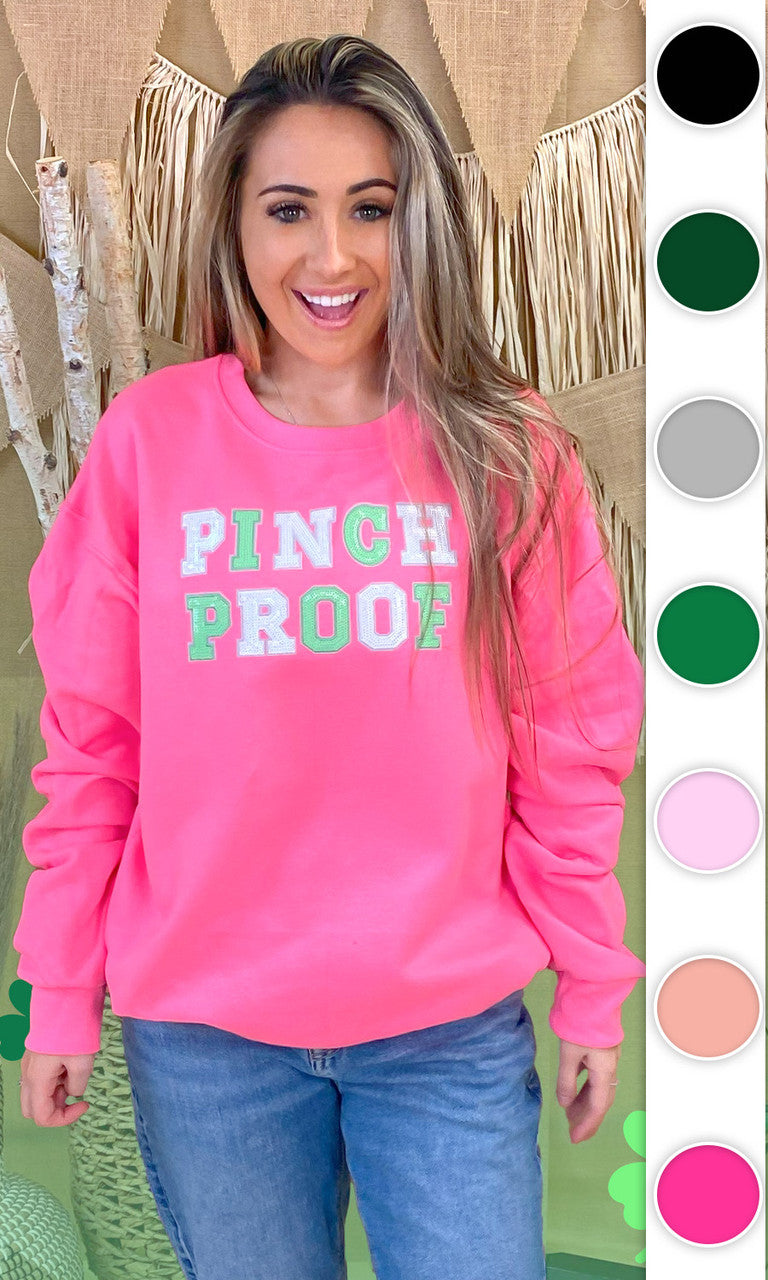 Pinch Proof St Patricks Day Sequin Graphic Sweatshirt