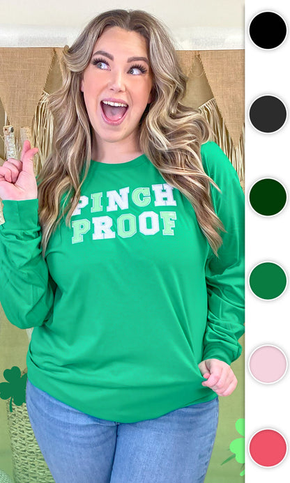 Pinch Proof St Patricks Day Sequin Graphic Long Sleeve Shirt