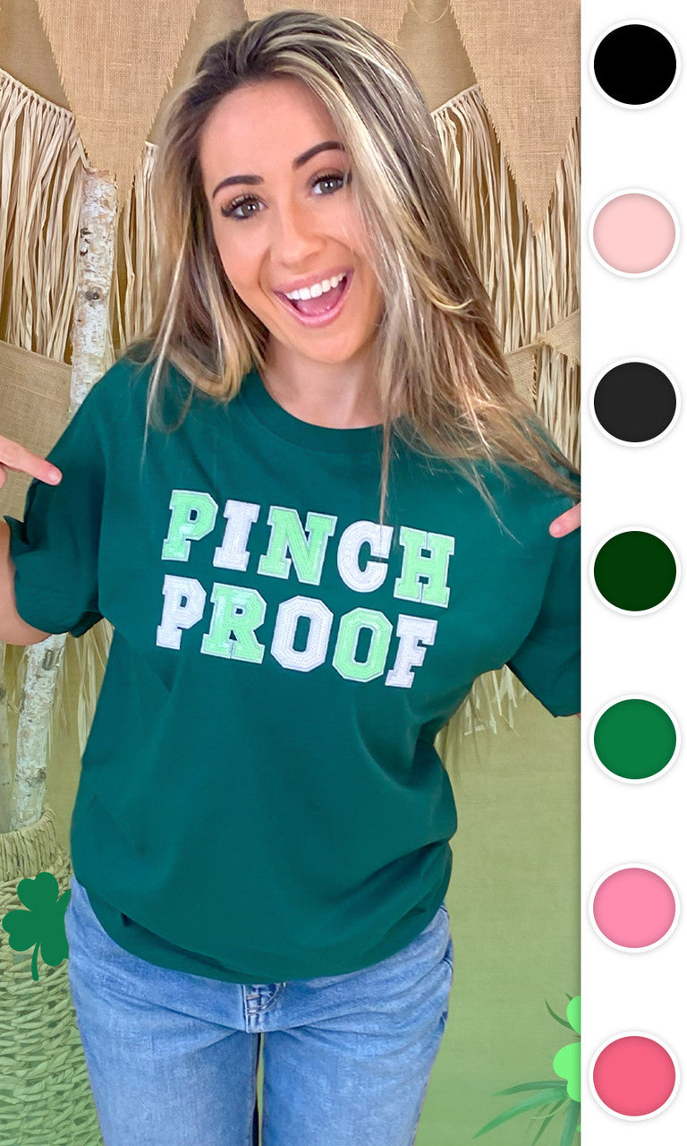 Pinch Proof St Patricks Day Sequin Graphic T-Shirt