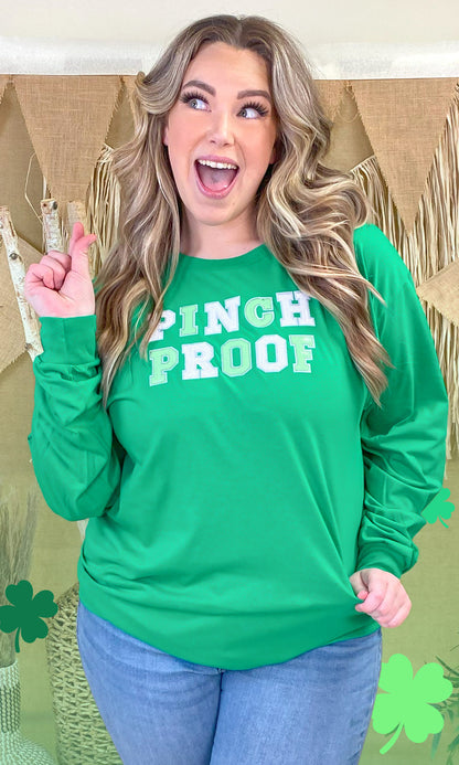 Pinch Proof St Patricks Day Sequin Graphic Long Sleeve Shirt