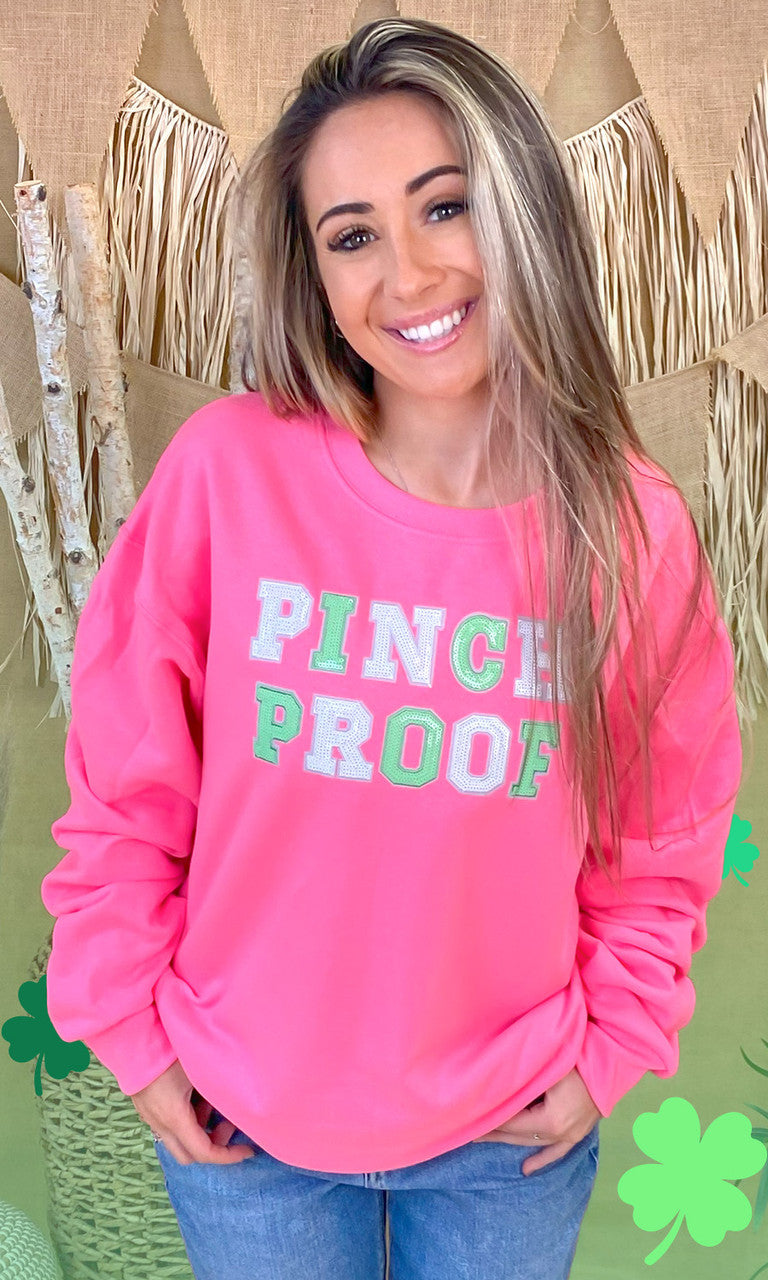 Pinch Proof St Patricks Day Sequin Graphic Sweatshirt