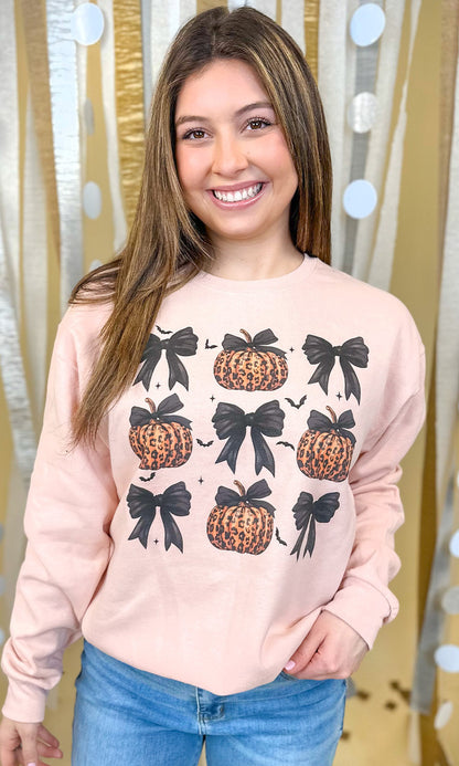 Pumpkin Bows Graphic Sweatshirt