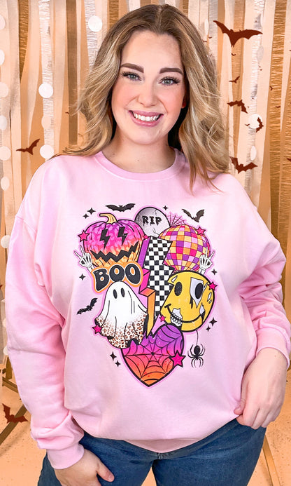 Retro Halloween Vibes Graphic Sweatshirt