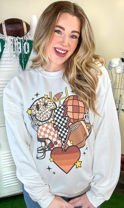 Retro Football Vibes Graphic Sweatshirt