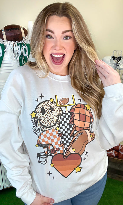 Retro Football Vibes Graphic Sweatshirt