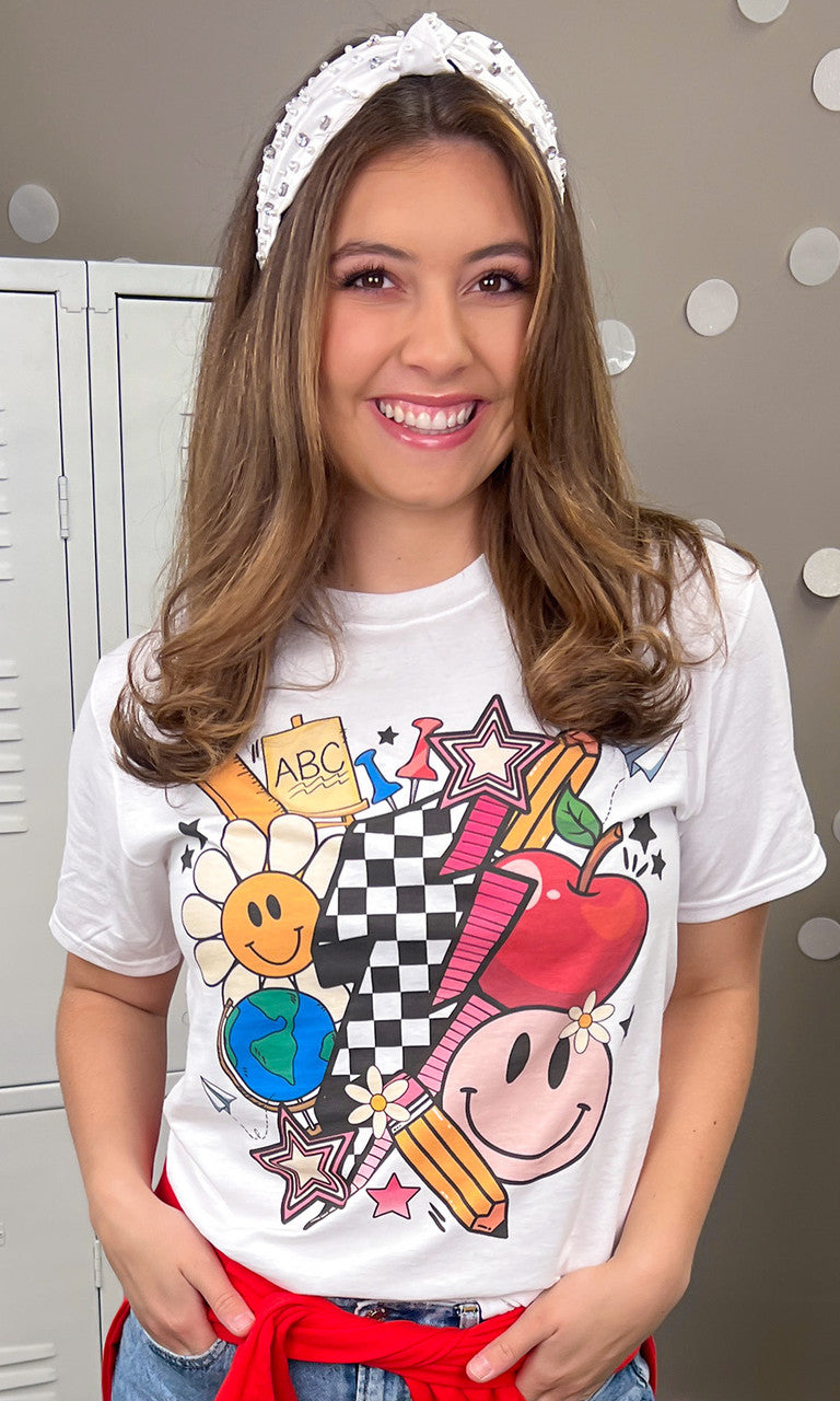 Retro Teacher Vibes Graphic T-Shirt