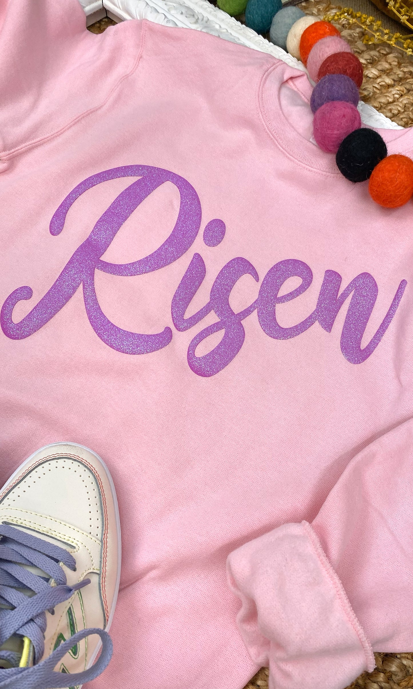 Risen Glitter Puff Graphic Sweatshirt