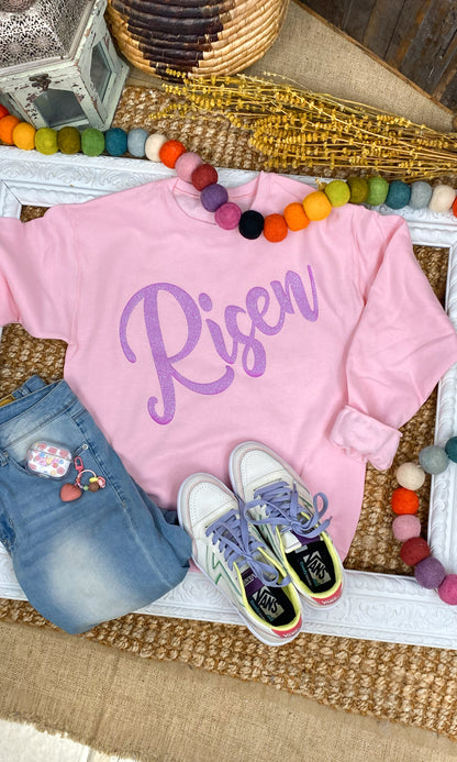 Risen Glitter Puff Graphic Sweatshirt