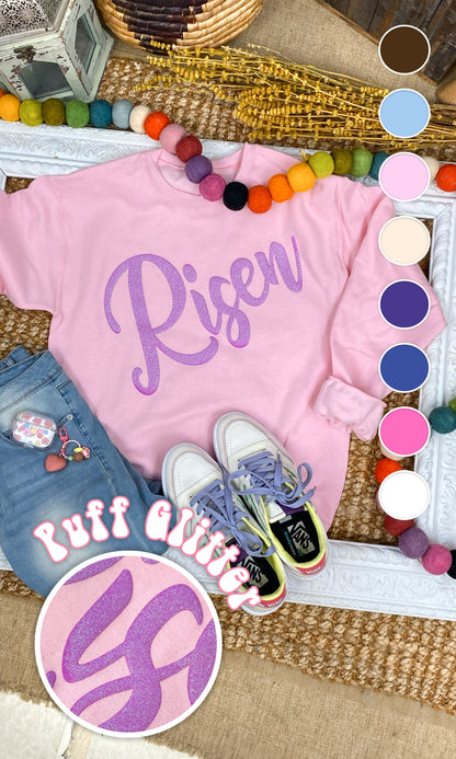 Risen Glitter Puff Graphic Sweatshirt