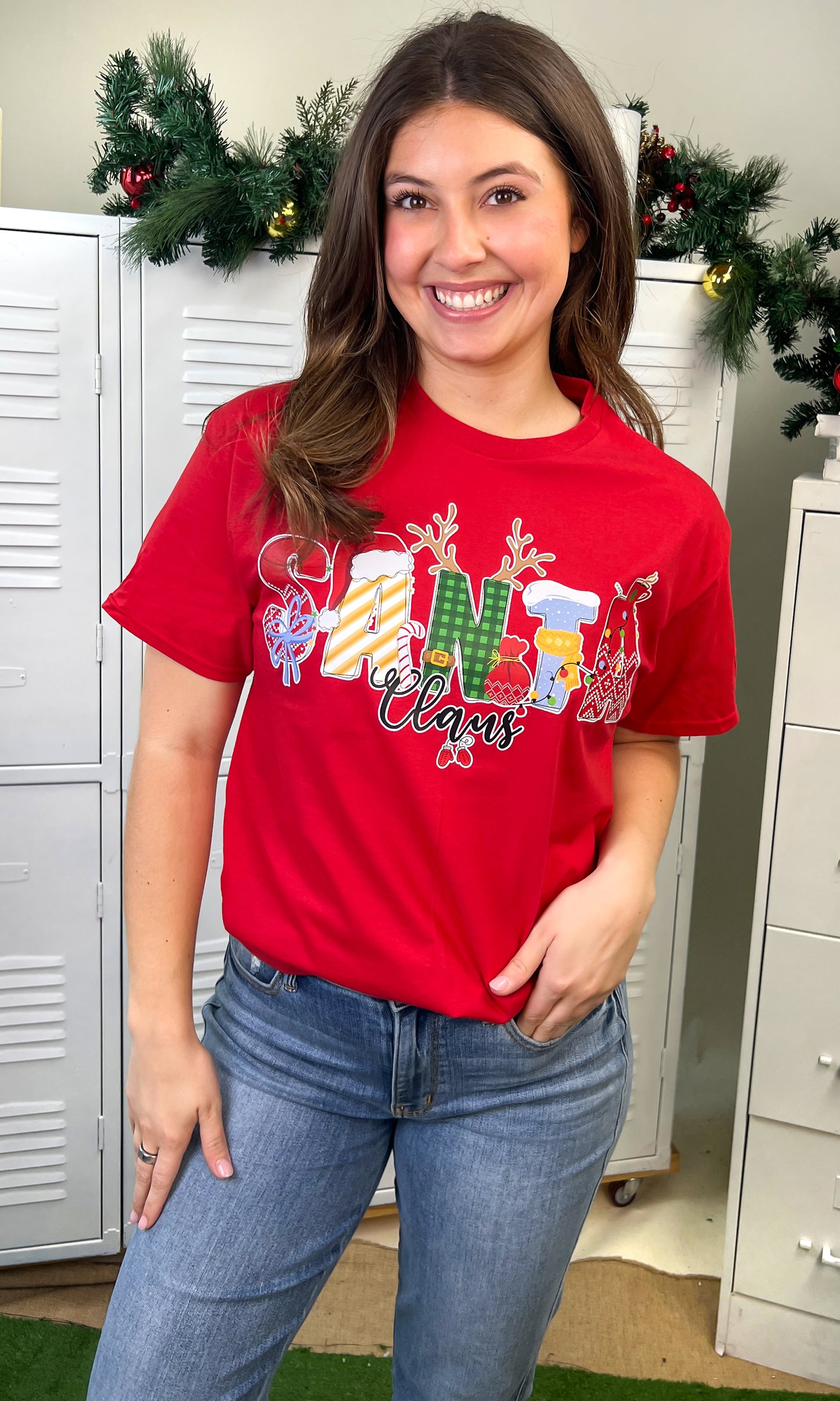 Santa Doodle Graphic T-Shirt