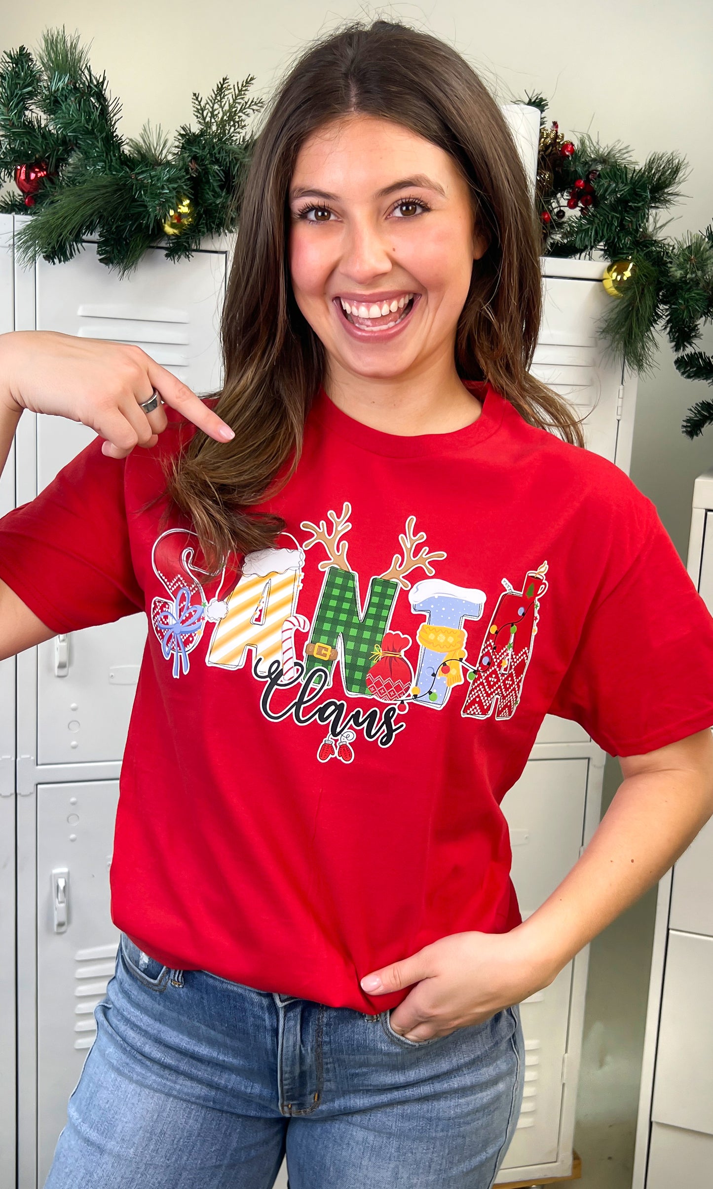 Santa Doodle Graphic T-Shirt