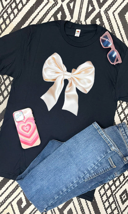 Satin Bow Graphic T-Shirt