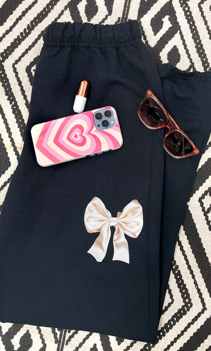 Satin Bow Graphic Sweatpant