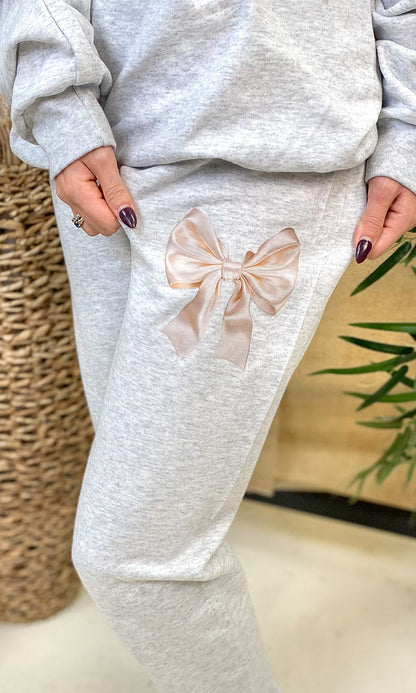 Satin Bow Graphic Sweatpant