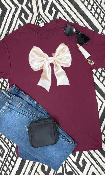 Satin Bow Graphic T-Shirt