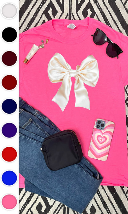 Satin Bow Graphic T-Shirt