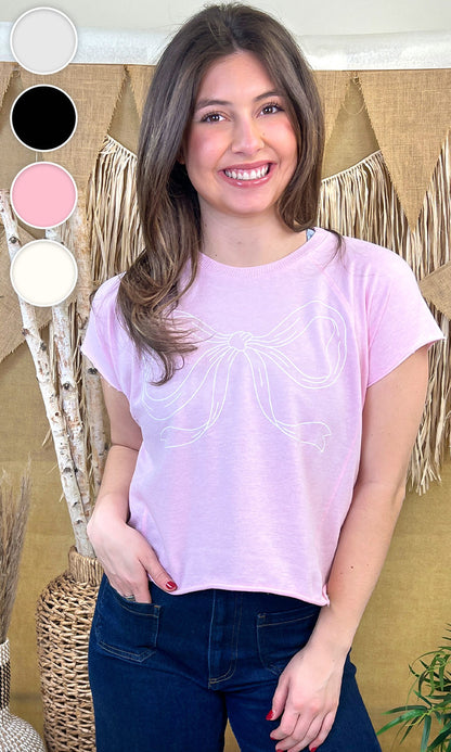 Simple Bow Graphic Edgy T-Shirt