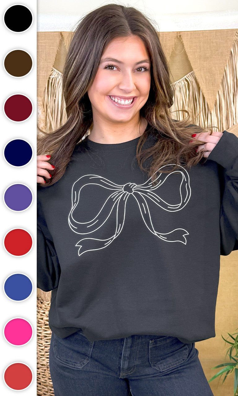 Simple Bow Graphic Sweatshirt