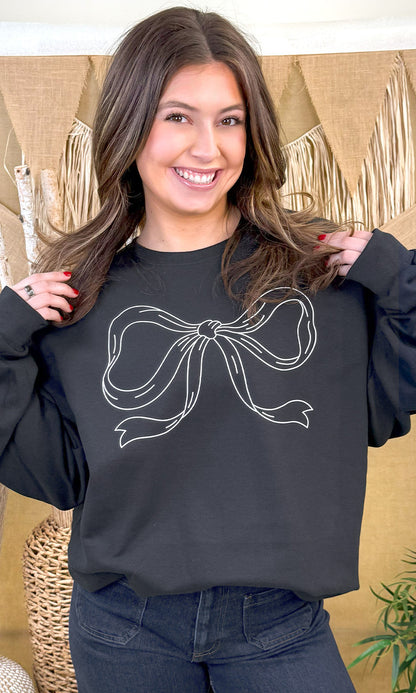 Simple Bow Graphic Sweatshirt