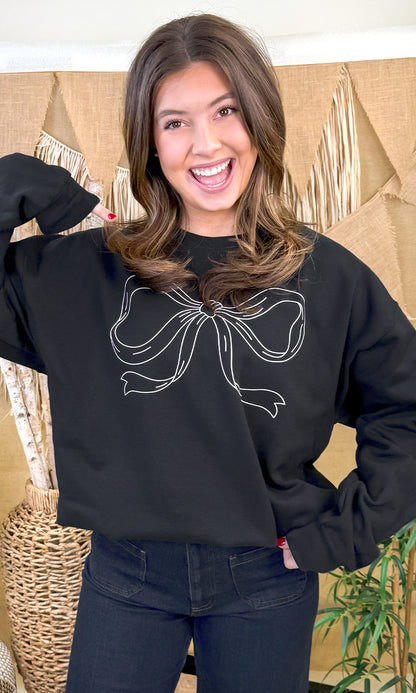 Simple Bow Graphic Sweatshirt