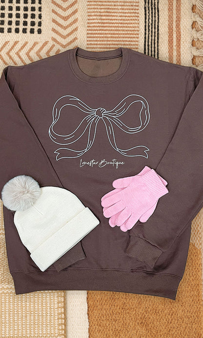 Simple Bow Graphic Sweatshirt Custom