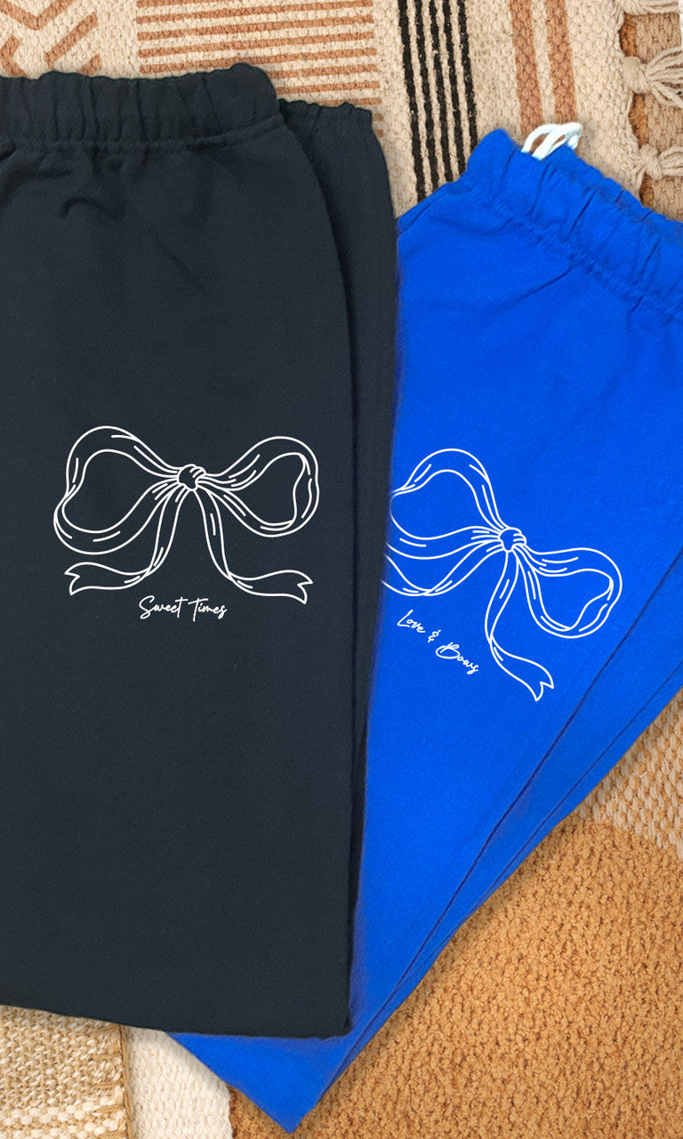 Simple Bow Graphic Sweatpants Custom