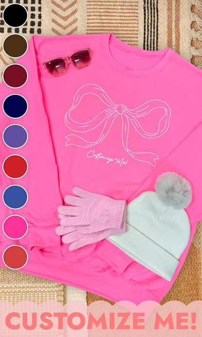 Simple Bow Graphic Sweatshirt Custom