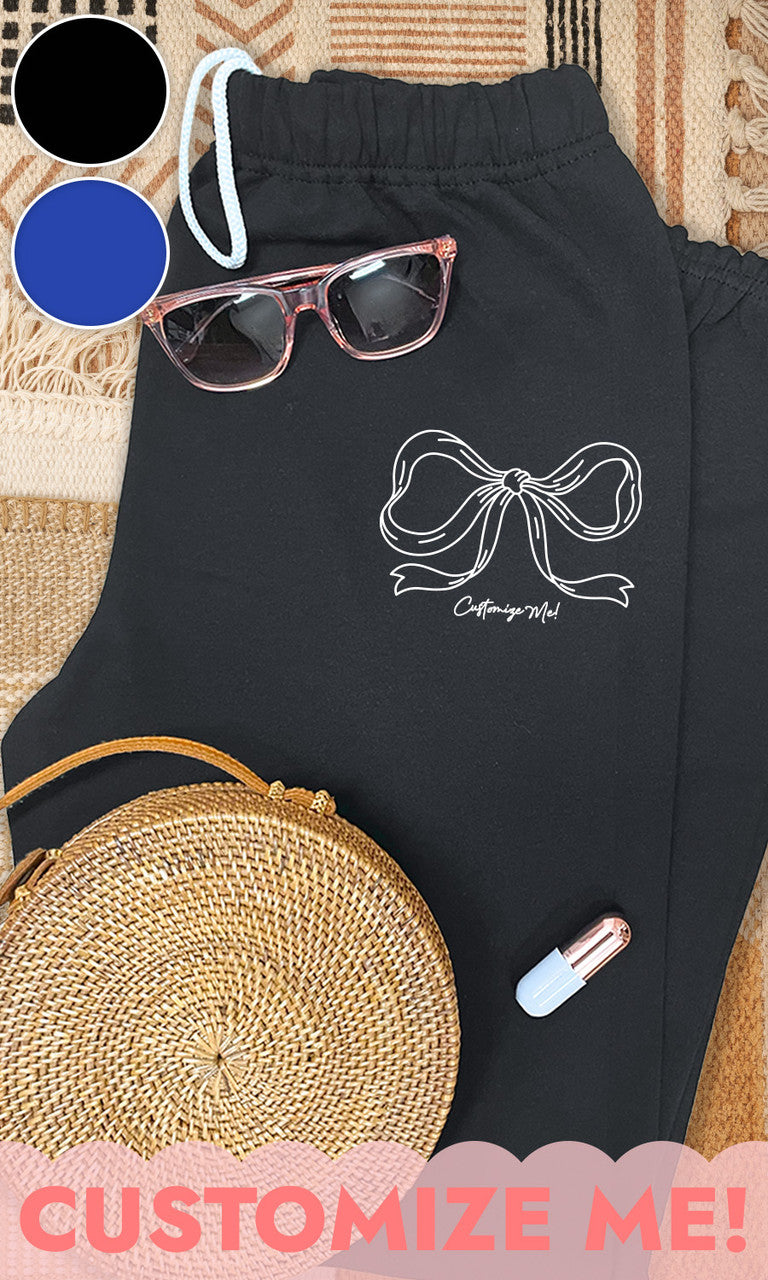 Simple Bow Graphic Sweatpants Custom