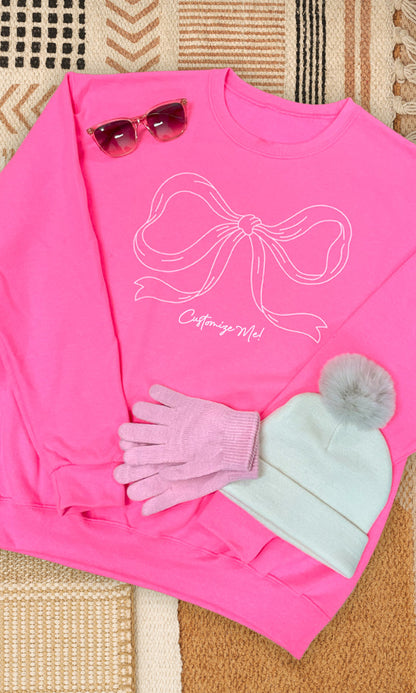 Simple Bow Graphic Sweatshirt Custom