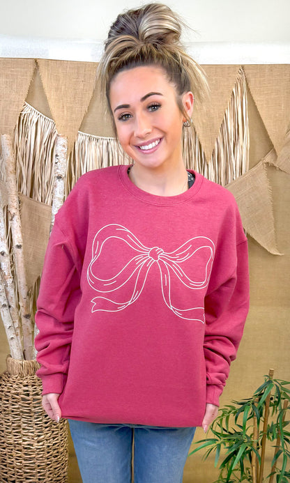Simple Bow Graphic Sweatshirt