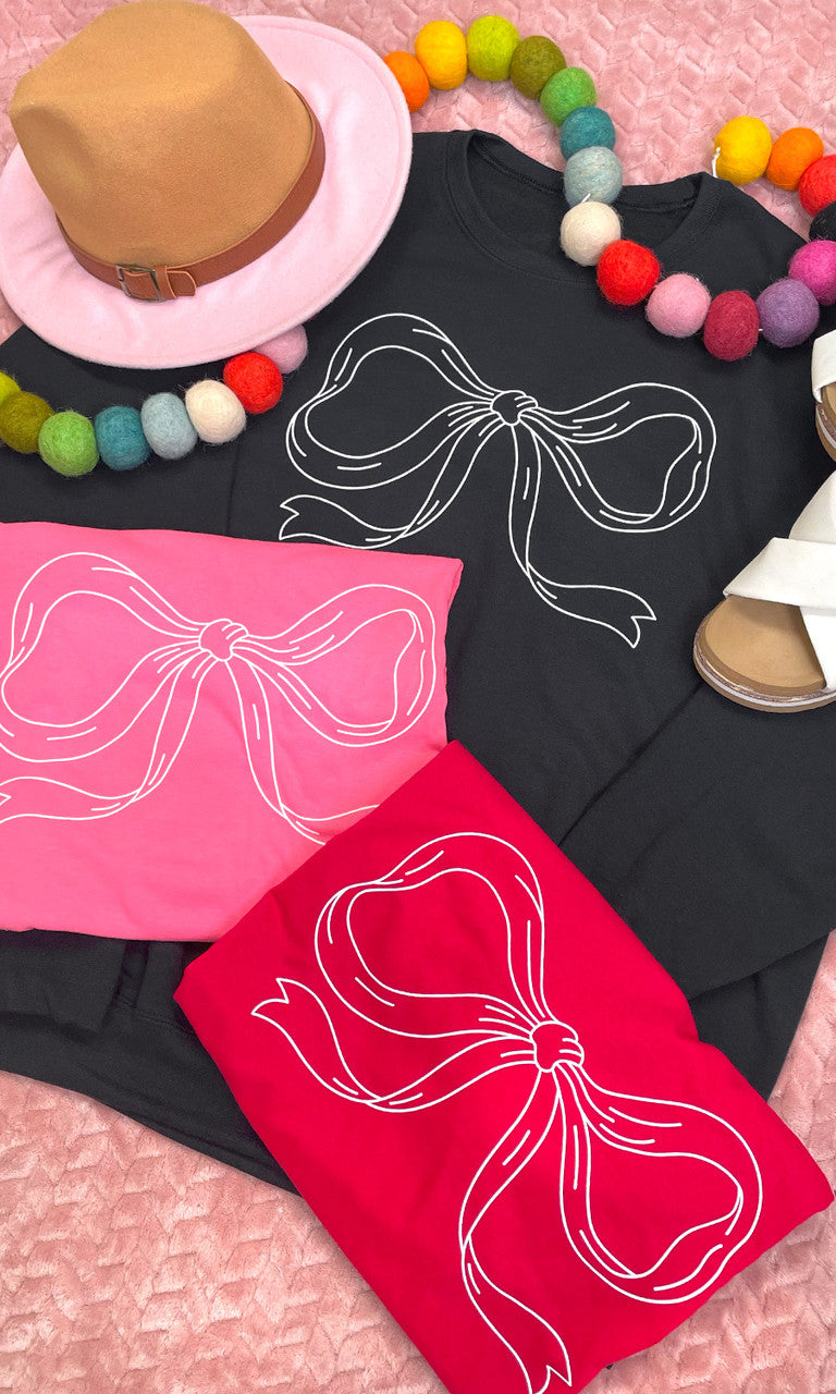 Simple Bow Graphic Long Sleeve T-Shirt
