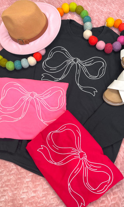 Simple Bow Graphic Long Sleeve T-Shirt
