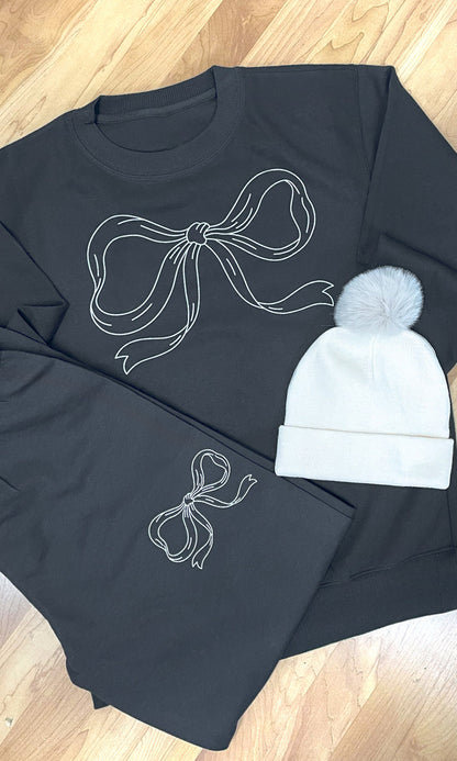 Simple Bow Graphic Sweatpants